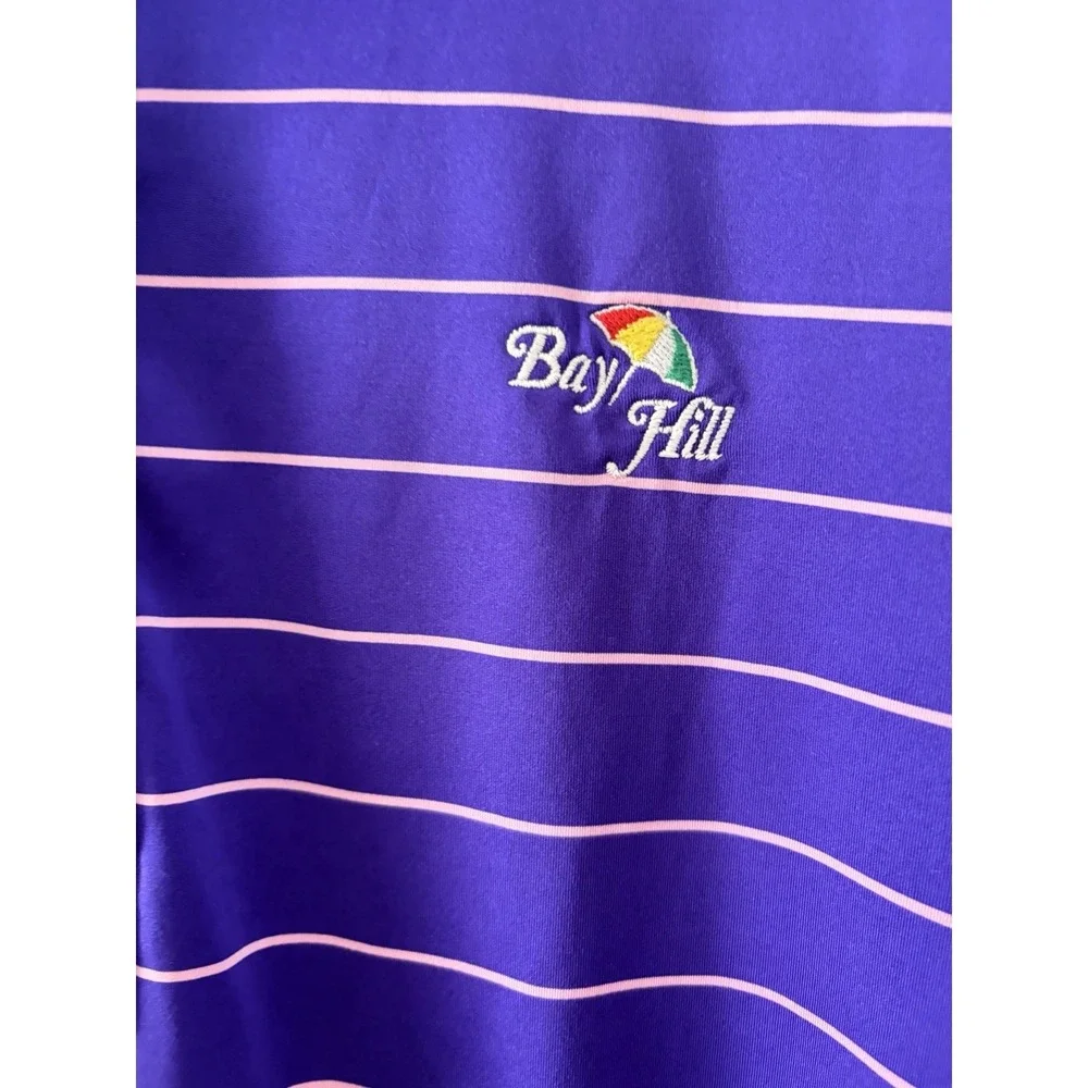 RLX Ralph Lauren Men's Large Striped Performance Golf Polo Shirt Bay Hill